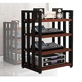 4-stöckiges Medien-Rack, Audio-/Video-Komponentenschrank, Stereo-Rack, Audio-Tower Mit Höhenverstellbarem Regal Aus Gehärtetem Holz For Zuhause/Büro/DJ/Theater ( Color : Color 3 , Size : 50x55x67cm )