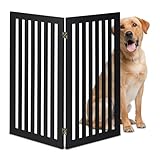 Relaxdays Hundeabsperrgitter, freistehendes Schutzgitter, HxB: 91,5 x 103 cm, MDF, zusammenklappbar, Türgitter, schwarz