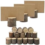 25 Stück, Kartenhalter Holz, Tischkartenhalter, Menükartenhalter, Fotohalter Holz, Platzkartenhalter, Holzständer für Karten Bilderhalter zum Hinstellen für Hochzeitsfeier Dekoration, Fotodisplay