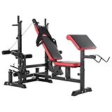 InTheMarket Verstellbare Hantelbank mit Langhantelhalterung
