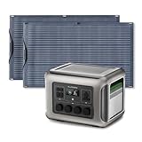 ALLPOWERS R2500 Solargenerator mit 2x 100W Flexibles Solarpanel, 2016Wh mit 2500W Ausgang Tragbare Powerstation, Solar Panel mit LiFePO4 Akku Schnellladung für Camping, Wohnmobil, Off-Grid