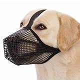 Maulkorb für Hunde Maulkorb Hund mit Abgerundetem Mesh und Verstellbare Schlaufe Atmungsaktive Haustier Maske Hundetraining für Kleine Mittlere und Große Hunde(M, Schwarz)