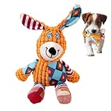 Quietschendes Hundespielzeug – Plüschtier, Kauspielzeug, interaktives Spiel mit Knisterpapier, Indoor-Outdoor-Spielzubehör, Hinterhof-Apportier-Trainingsspaß, Park-Camping, Allein-Zeit-Unterhaltung