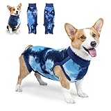 Hundebody Nach op Body Hund kastration, op Body Hund Kastration Hündi, Hundebody Nach Kastration rüde Body Suit nach der Operation für Hunde Chirugenanzug Pet Shirts(Binden -Dyed blau, M)