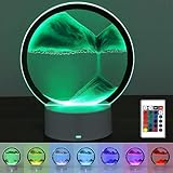 Sand Kunst Tischlampe, Sandbilder zum Drehen mit LED Licht 3D Fließende Sandmalerei Nachtlicht 3D Moving Sand Art Table Lamp für Heim Büro Desktop Dekoration
