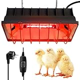 Wärmelampe für Küken, küken wärmeplatte, 175 W Wärmelampe Hühner, Heizlampe Hühnerstall, Heizplatte für die Kükenaufzucht, Automatische thermostatisch Infrarotlampe für Kätzchen Welpen Haustiere