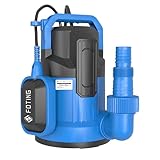 FOTING Schmutzwassertauchpumpe 1000 W, 17600 l/h, Förderhöhe max 11 m, Eintauchtiefe max 7 m,- 1/2HP Sealed Utility Pump for Pond- with Float Switch, Drainage