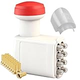 AB Octo LNB mit Wetterschutzkappe für 8 Teilnehmer, Digital 8-Fach UHD 4K 8K Wetterschutz LTE Abschirmung mit LNC für HD Fernseher & Sat Receiver, inkl. 16x vergoldete Nonic F-Stecker