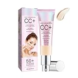 CC Cream Color Correcting, 2025 Neuestes Moisturising BB Cream mit UVA/UVB 50+, CC Creme Foundation Feuchtigkeitsspendend & Full Coverage, Sunscreen Concealer Wasserfest & Langlebig, Gesichts-Make-Up
