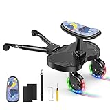 BugyKido Buggy Board mit LED-Rädern, Trittbrett für Kinderwagen mit Dinositz, für Kinder von 2 bis 6 Jahren (25kg), Kompatibel mit 99% Aller Kinderwagen