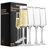 ParaCity Sektgläser, Champagner Gläser Set, elegante 250 ml Sektgläser Glas, Cocktailgläser, Geschenk für Geburtstag, Hochzeit, Weihnachten, klare Silvester Deko für Damen und Herren (Flötenform) (2)