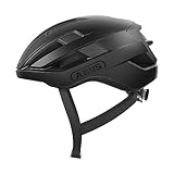 ABUS Rennradhelm WingBack – einfacher Roadhelm für sportliches Fahren im Alltag und in der Freizeit – für Erwachsene und Jugendliche – Schwarz, Größe S