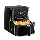 Klarstein Heißluftfritteuse, Sparsamer Airfryer, Fritteuse, Heißluft-Fritteuse für Knusprige Pommes, Air Fryer mit 1700 Watt, XXL Frittierkorb 5,4 Liter, Thermostat, Timer, 8 Programme, Graphitgrau