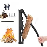 Wandhalterung Manueller Holzspalter, Anzündholzspalter Brennholz,Tragbarer Manueller Brennholzschneider, mit 2 Abziehbar Griff, Anzündholz Spalter für den Heimgebrauch & Außenbereich