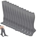 PRITOK Nahtlose Sensorische Socken: 6 Paar Kompressionsstrümpfe Damen und Herren, Waden Geschlossenem Zehenbereich StützstrüMpf für Air Cam Walker, Frakturstiefel & Postoperative Beinpflege