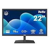 TuTu 21,5 Zoll LED Monitor Full HD 75HZ 5ms Eye Care (1920 x 1080, VGA HDMI VESA 100 * 100mm) Flimmerfrei Blaulichtfilter Niedriger Stromverbrauch Monitor für PC Home Office Schwarz