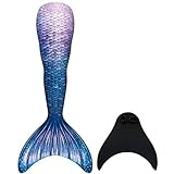 DNFUN Meerjungfrauenflosse Damen-Erwachsene-Teenager Meerjungfrauenschwanz mit Meerjungfrau Flosse zum Schwimmen