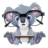 FOSDICK Koala Brillenhalter Aus Holz, Lustiger Brillenständer, Brillenhalter Tier, Ablage Ständer für Sonnenbrillen Präsentation, für Schlafzimmer Büro Schreibtisch