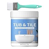 Generisch Badezimmer Fliesenfarbe Fliesenlack, Weiß Wasserfeste Fliesenbeschichtung Set, Badewannenlack, Emaille Reparatur Lack, Schnell Trocknende Fliesenfarbe Für Badewanne, Duschwanne Waschbecken