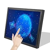 VSDISPLAY 15 Zoll Industrieller Touch Monitor mit Dual Lautsprechern, 38,1cm 1024x768 400 nit IPS Resistenter Touch Sensor LCD Bildschirm mit VGA DVI Video Eingang