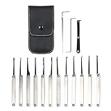 Weehey 15 STÜCKE Lock Picking Set Edelstahl Lock Kit Praxis Training Lock Tool für Schlosser Anfänger und Profis