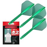 Target Darts K Flex Integrierter Dart-Flug und -Schaft, Nr. 2 Grün (Medium) | 3er-Pack K-Flex - Nr. 2, Präzisionsgeformte 2-in-1 Dart-Flüge und Dart-Schaft | Professionelles Dart-Zubehör