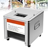 Fleischschneidemaschine, elektrischer robuster Edelstahlschneider für knochenloses Fleisch und weiches Gemüse, 850 W kommerzielle Qualität