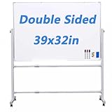 Mobile trocken abwischbare Tafel auf Rädern, tragbares Whiteboard mit Rollständer für Klassenzimmer, Büro, Heimgebrauch