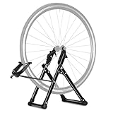 LIROPAU Zentrierständer für Fahrradräder, Faltbarer Zentrierständer Montageständer Geeignet für Mountainbikes, Rennräder, Fahrräder, aus Metall, Schwarz