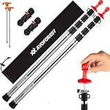 AVOFOREST Zeltstange Teleskopstange für Zelte,Teleskopierbare Aluminium-Zeltstange,Höhe 88–265 cm,Sonnensegel Stange Sturmsicher und Wetterfest,Zeltstangen für Tarp (2, Sliver)