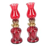 Amosfun 2 Stück Vintage Petroleumlampe Retro Öllampe für Outdoor Camping Romantische Gartenlaterne mit Lampenschirm Tragbar und Langlebig für Besondere Anlässe
