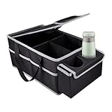 Aufbewahrungs-Organizer – mehrere Fächer und Getränkehalter | Aufbewahrungstasche | Kofferraum-Organizer | mit mehreren Fächern für Reisen, Innen, Bett, Reisen