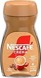 NESCAFE NESCAFÉ CLASSIC Crema, löslicher Bohnenkaffee aus mitteldunkel gerösteten Kaffeebohnen, kräftiger Instant-Kaffee mit samtiger Crema, koffeinhaltig, 1er Pack, 200g
