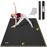 CAMBIVO Yogamatte XXL, Yoga Matte Fitnessmatte 183cm x 122cm x 8mm, Gymnastikmatte Rutschfest, PVC Sportmatte mit Handtuch, geeignet für Sport, Yoga, Pilates, Gym, Workout