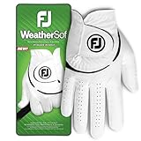 FootJoy Herren Weathersof Golfhandschuh, weiß/schwarz, M