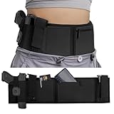 HOUSON Verstellbares Taillenholster，Bauchband Holster Pistolenhalfter Verstellbarer Belly Band mit Mag Pouch Tasche 115cm