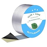 XREE Butylband, 5cm x 10m Wasserdichtes Klebeband Dichtungsband Selbstklebend Butyl Dichtband Alufolie Unterwasser Klebeband Abdichtungsband für Dach Fenster Wand Rohre