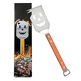 7 in 1 Grillspachtel für Barbecue Grill, Grill Zubehör, Multifunktionales Grillwerkzeug mit Holzgriff, 42 cm Edelstahl Grillwender Einzigartige Grillwerkzeuge Grill Geschenke für Männer