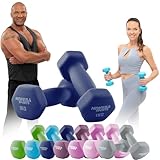 Miweba Sports Neopren Hantelset NKH100 | 𝐏𝐫𝐨𝐟𝐢 Hantel - Hexagon Hanteln Set - Kurzhanteln - Kurzhantel Set - Gymnastikhanteln - Hantel Set - Dumbbell - 0,5-10 Kg (2X 1.0 kg, Königsblau)