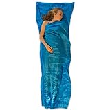 LOWLAND OUTDOOR Hüttenschlafsack Seide, Blau, 220 x 85 cm