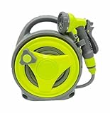 SAEIV Tragbare Schlauchtrommel, 12 Meter, mit Längenarretierung und 8 Sprühmustern, geeignet für die Gartenbewässerung und Autowäsche.