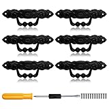 Keboyoe 6 Stück Schubladengriffe im Vintage-Stil mit Schraubendreher Retro-schubladengriffe Aus Zinklegierung Schwarze Vintage Möbelgriff für Schubladen, Kommoden, Küchen, Truhen, Schränke, DIY Decor