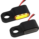 Anrbb 2 Stück 3 LED Universal 12V E24 Mini Motorrad LED Blinker, Aluminiumlegierung im Feinguss, IP67 Wasserdicht, E-geprüft, Mini Blinker Motorrad mit E24, Kompakte Miniblinker, Microblinker