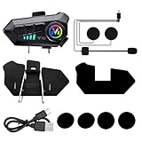 Tiardey Motorrad-Gegensprechanlage, Helm, Bluetooth-Headset, Sprachassistent, unterstützt doppelte Geräuschunterdrückung, High-Definition-Anrufe, gleichzeitiges Musikhören und Navigieren