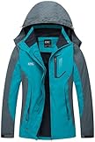 DCmount Regenjacke Damen Wasserdicht übergangsjacke damen Outdoor Wanderjacke softshelljacke für damen mit Kapuze
