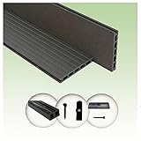 Woodstore24 Terrassendielen WPC Komplettset WoodoBasicFes (20 x 145 mm, Länge: 2,4 m) in anthrazit (05 m²)
