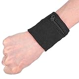 Handgelenk Beutel, Fitness Schweißband mit Reißverschluss Mini Sport Wristband Handgelenktasche Armband Geldbörse mit Tasche, für Damen Herren Laufen Wandern Joggen