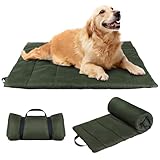 Tmefoy Hundedecke Für Unterwegs, 110 X 68cm Hundematte Waschbares, Wasserdicht Hundebett, Hundekissen Outdoor, Reisedecke Hund Für Reise Camping (Armeegrün)