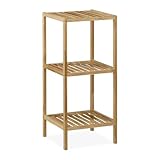 Relaxdays Badregal Walnuss, HBT: 80x35,5x35,5 cm, 3 Ablagen, quadratisch, Standregal Küche, Badezimmer Regal Holz, natur