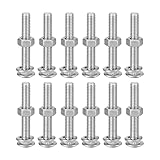 QUARKZMAN M6x40mm Vierkant Hals Schlossschrauben mit Muttern & Unterlegscheiben, 12Set 304 Edelstahl Rundkopf Vierkant Hals Coach Bolzenschrauben, Silberton